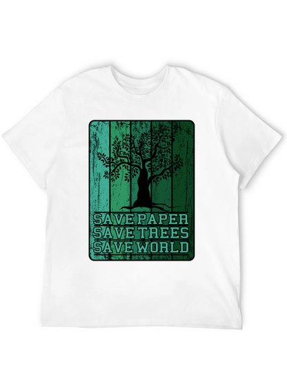 Eco-Friendly Save Paper Save Trees Graphic T-Shirt