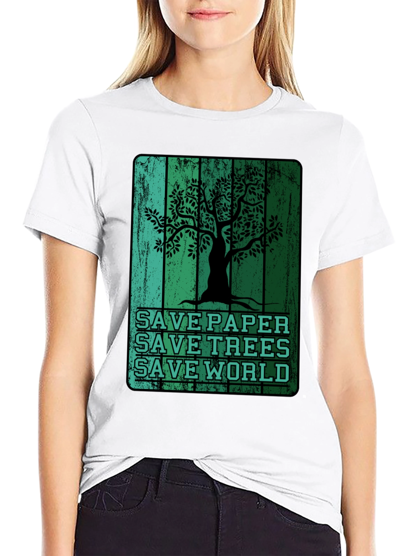 Eco-Friendly Save Paper Save Trees Graphic T-Shirt