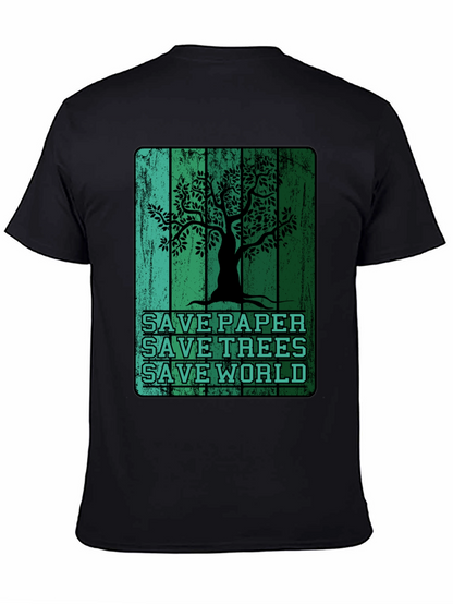 Eco-Friendly Save Paper Save Trees Graphic T-Shirt