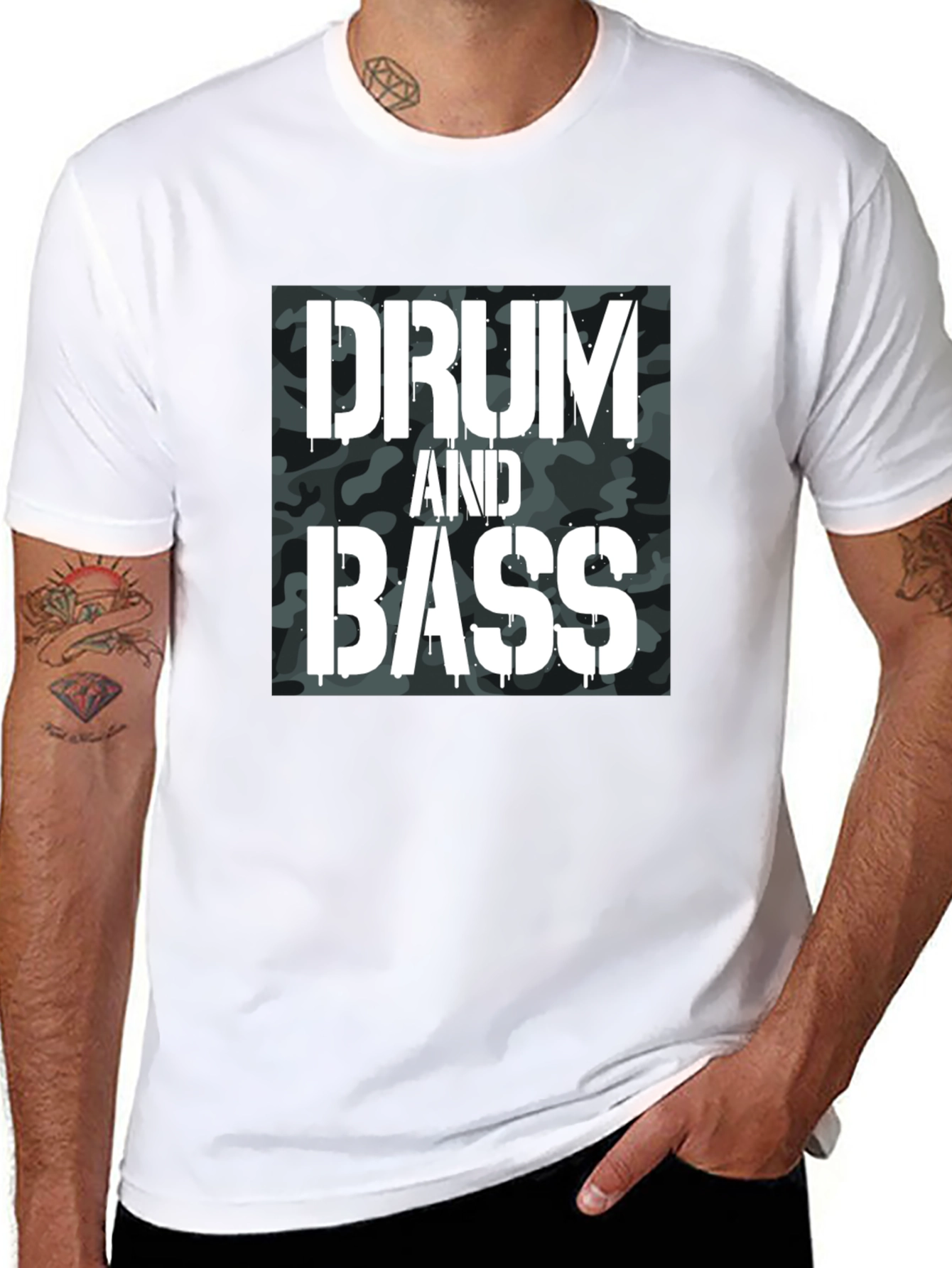Drum and Bass Camo Graphic T-Shirt