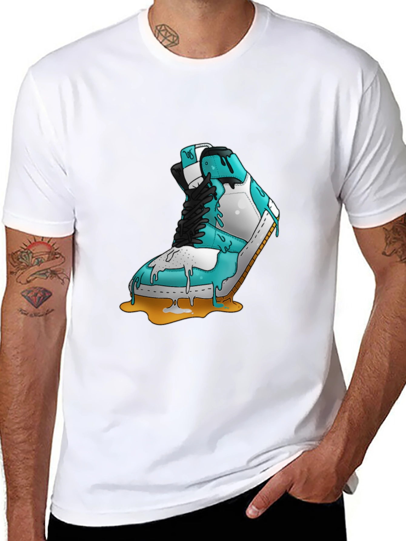 Melting Sneaker Graphic Tee - Cool & Unique