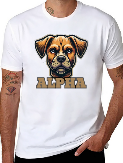 Alpha Dog Graphic T-Shirt - Black Crew Neck