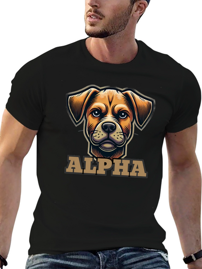 Alpha Dog Graphic T-Shirt - Black Crew Neck