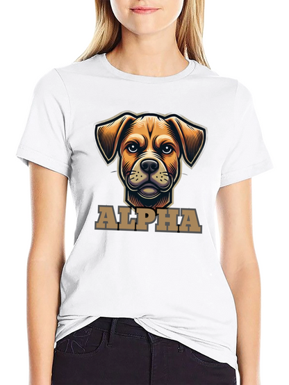 Alpha Dog Graphic T-Shirt - Black Crew Neck