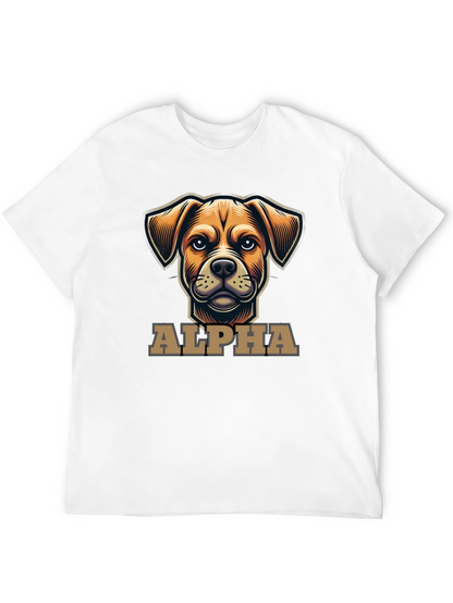 Alpha Dog Graphic T-Shirt - Black Crew Neck