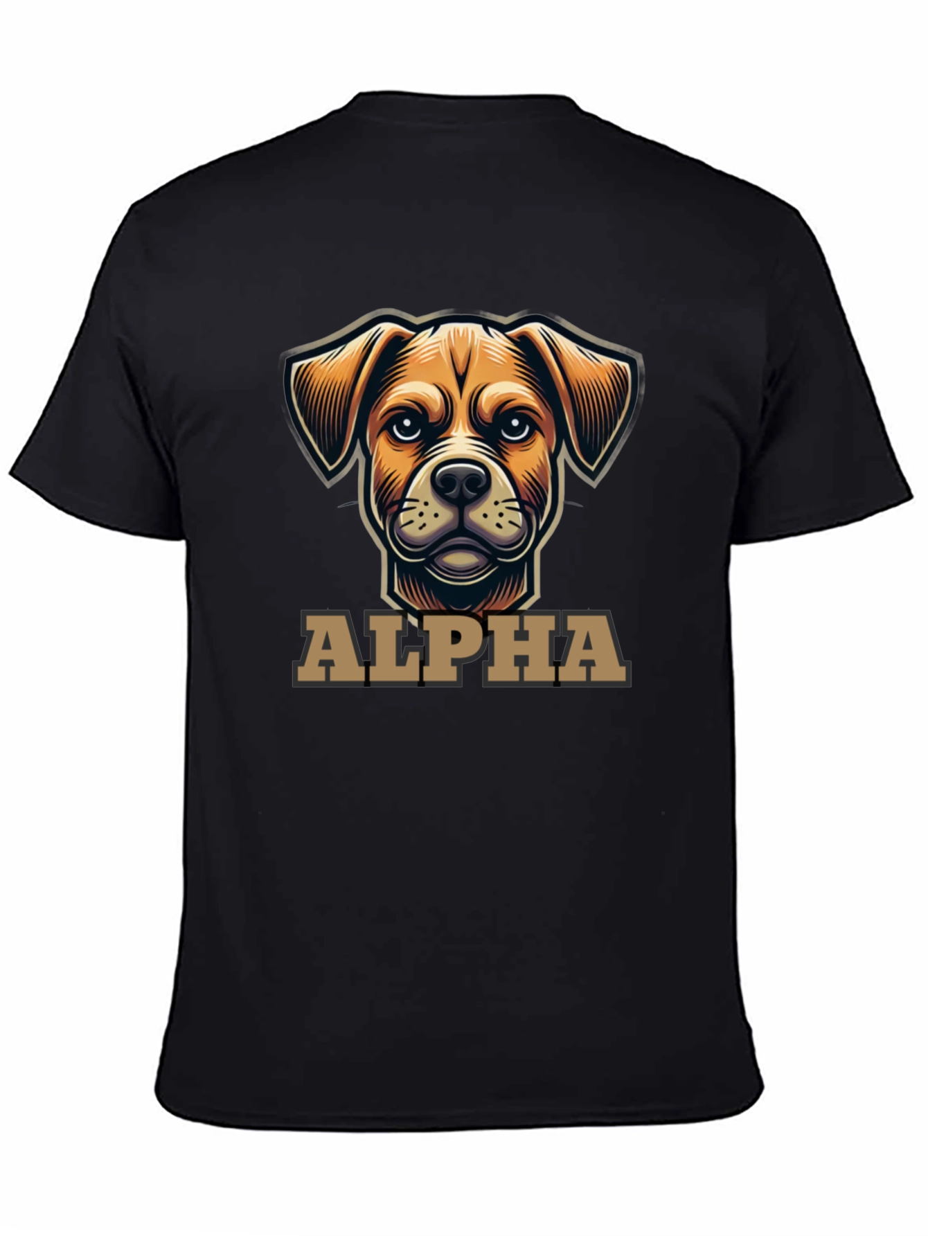 Alpha Dog Graphic T-Shirt - Black Crew Neck