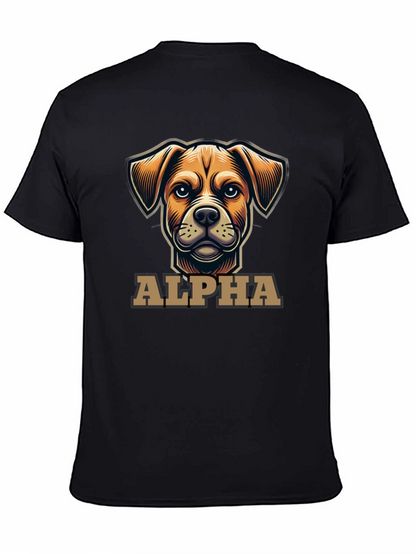 Alpha Dog Graphic T-Shirt - Black Crew Neck