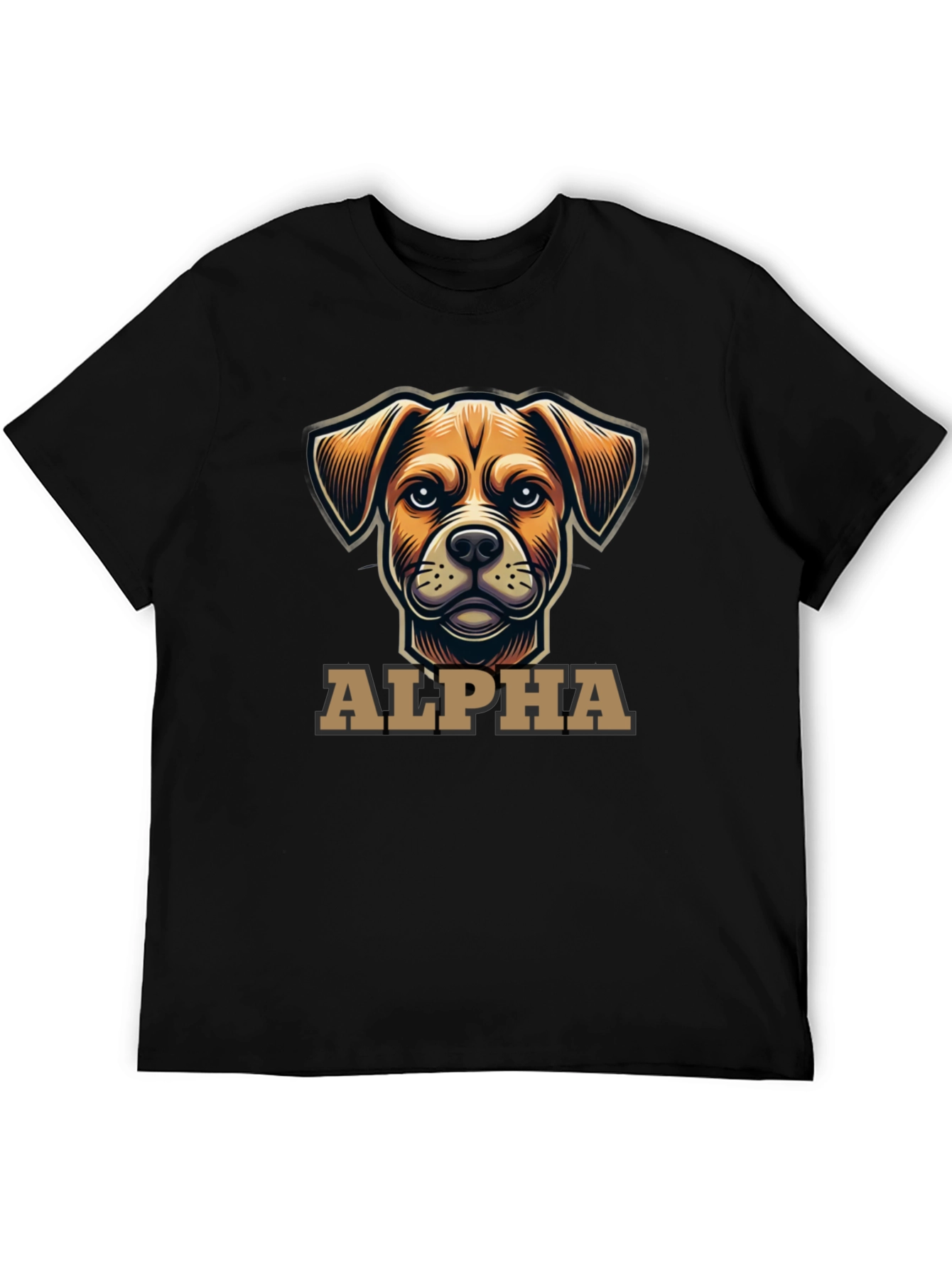 Alpha Dog Graphic T-Shirt - Black Crew Neck