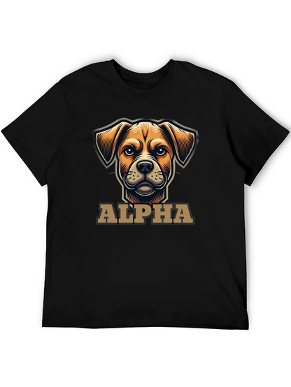 Alpha Dog Graphic T-Shirt - Black Crew Neck