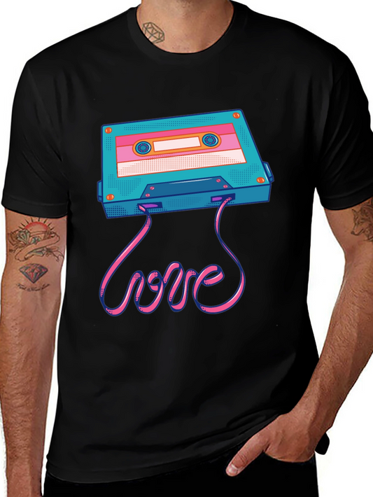 Retro Cassette Tape Love Graphic T-Shirt