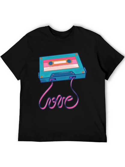 Retro Cassette Tape Love Graphic T-Shirt