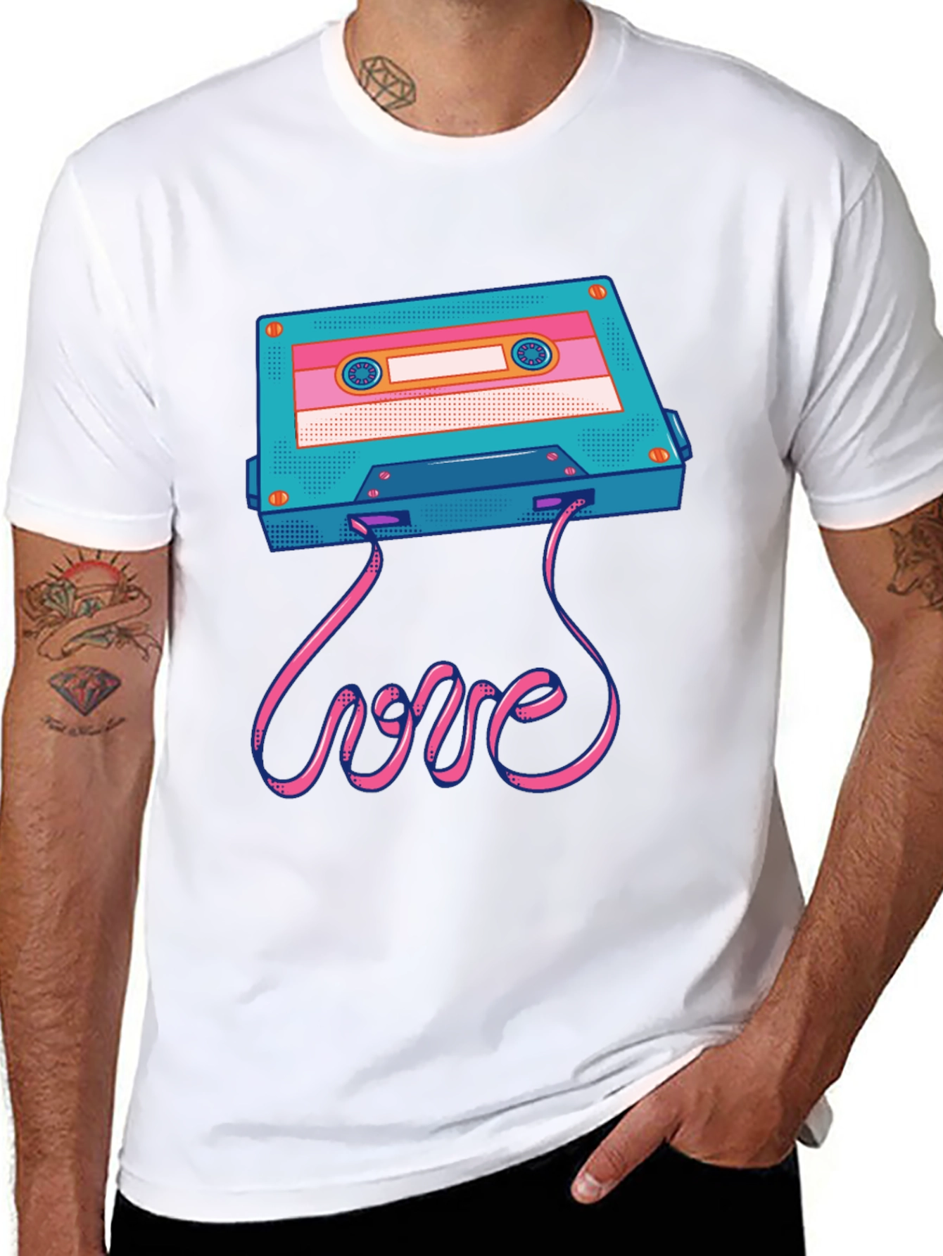 Retro Cassette Tape Love Graphic T-Shirt