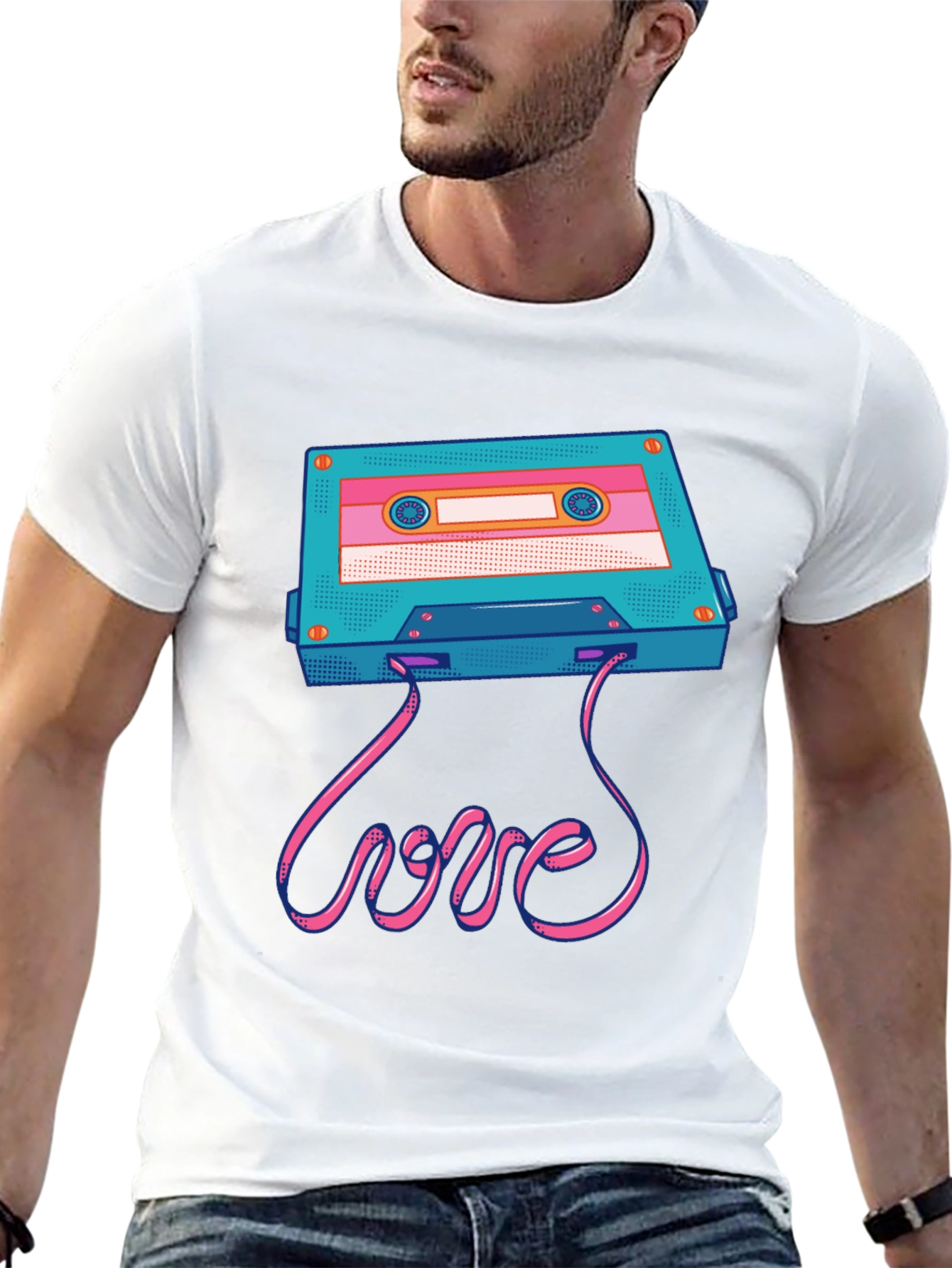 Retro Cassette Tape Love Graphic T-Shirt