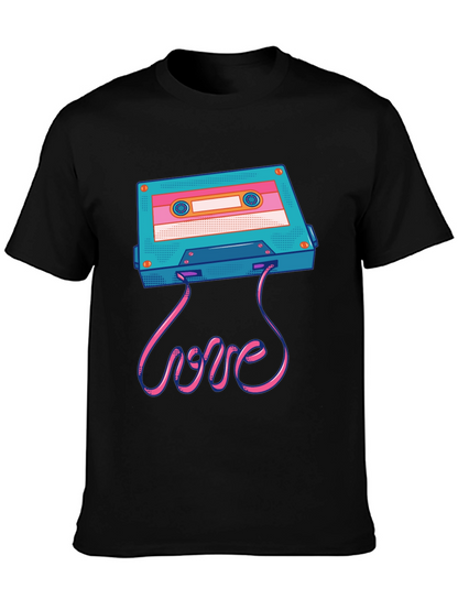 Retro Cassette Tape Love Graphic T-Shirt