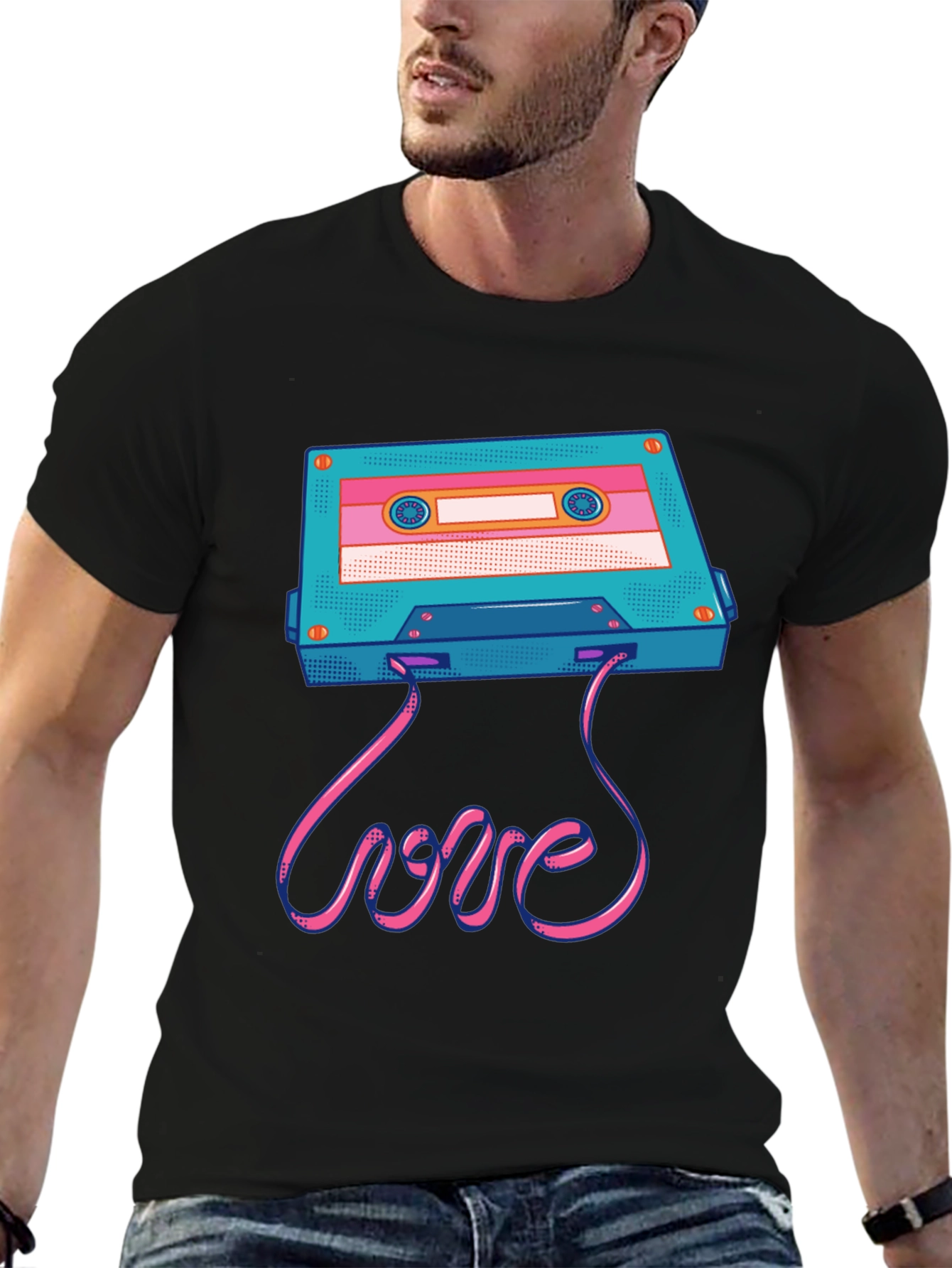 Retro Cassette Tape Love Graphic T-Shirt