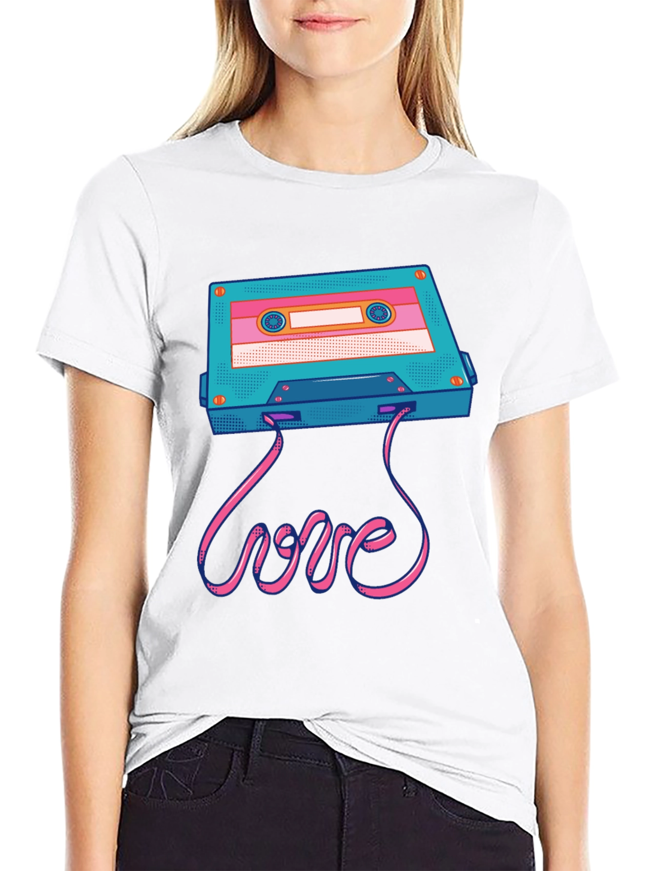 Retro Cassette Tape Love Graphic T-Shirt