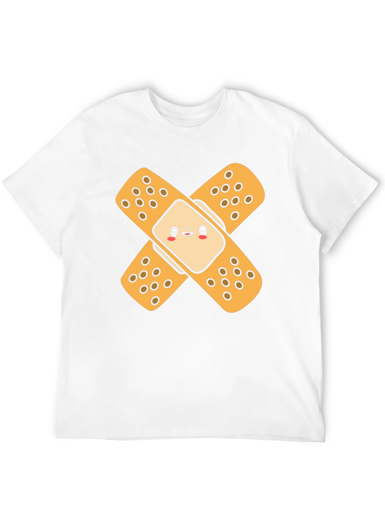 Cute Band-Aid Graphic Black T-Shirt