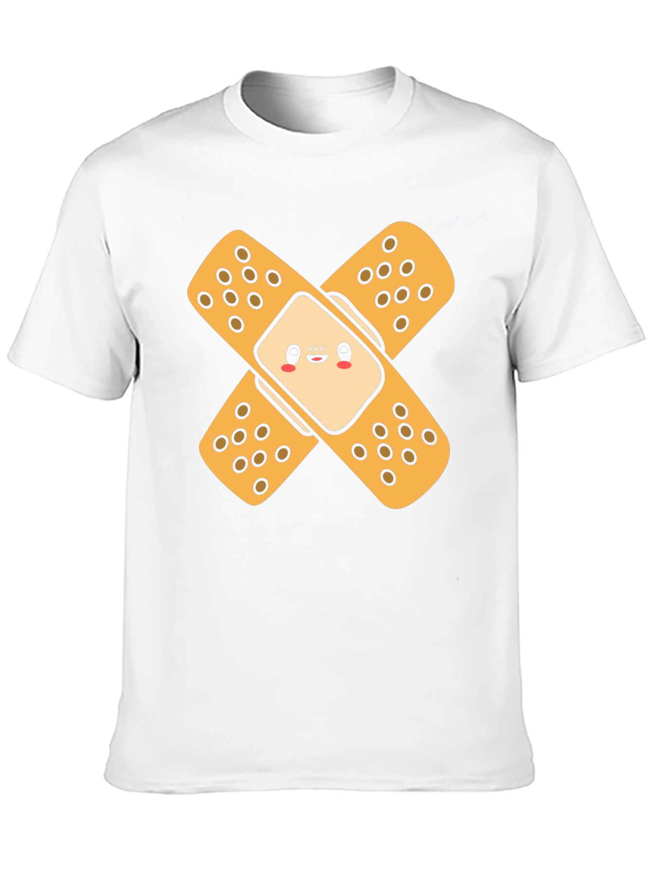 Cute Band-Aid Graphic Black T-Shirt