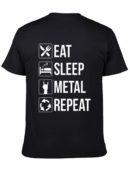 Eat Sleep Metal Repeat Graphic T-Shirt