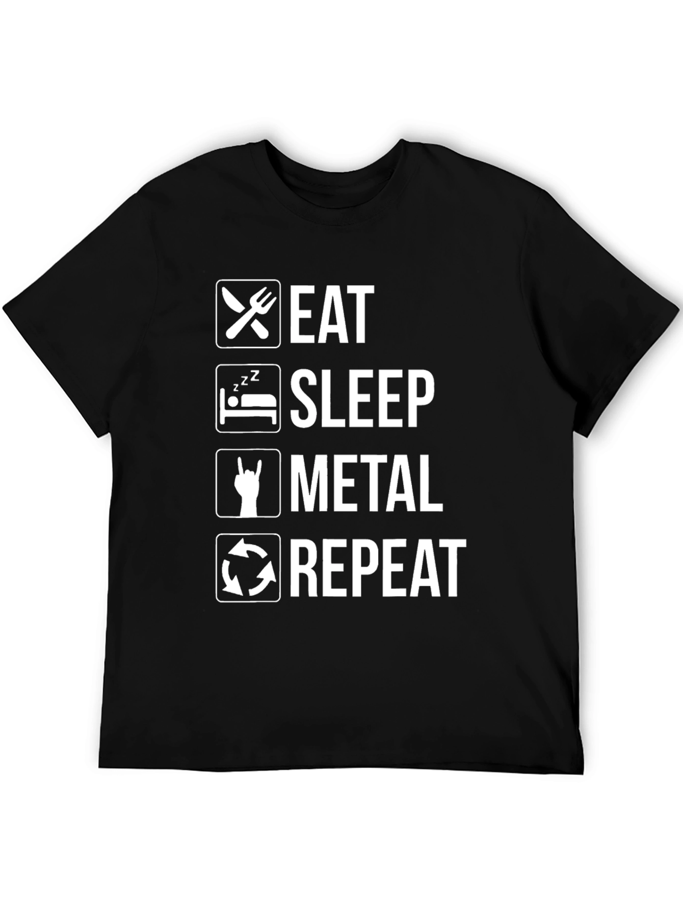 Eat Sleep Metal Repeat Graphic T-Shirt