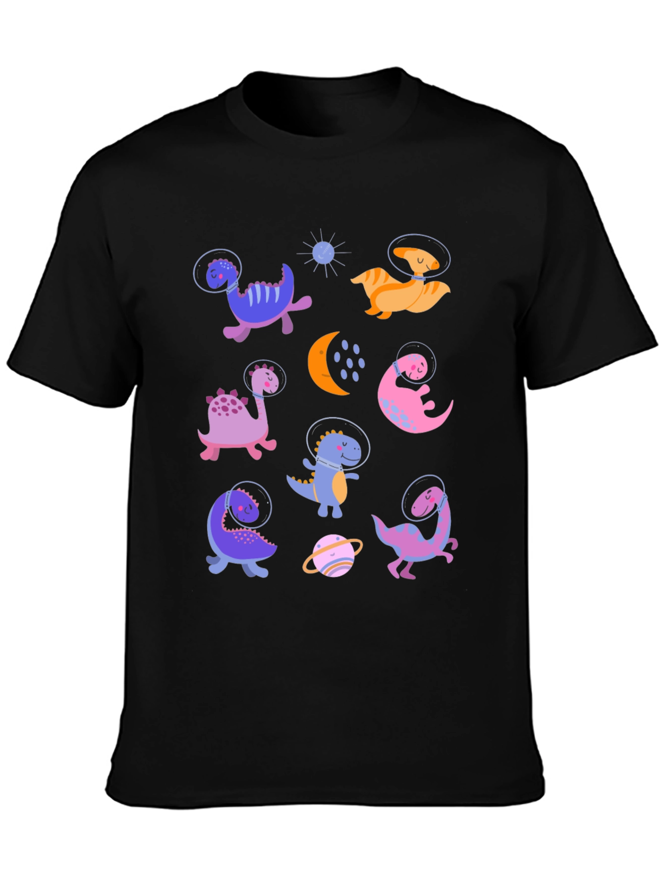 Dino Astronauts Graphic Tee - Black