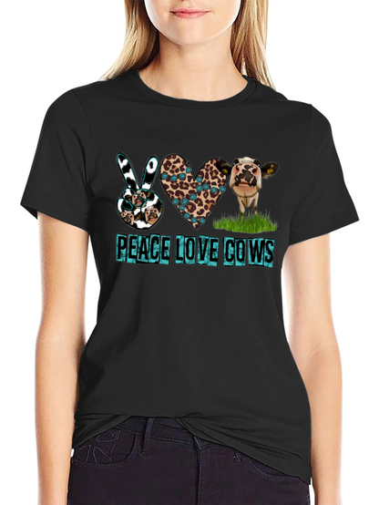 Peace Love Cows Graphic T-Shirt