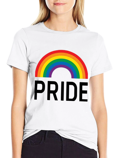 Pride Rainbow Graphic Tee - Black Cotton Casual Shirt