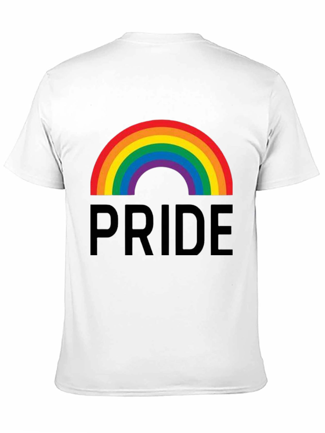 Pride Rainbow Graphic Tee - Black Cotton Casual Shirt