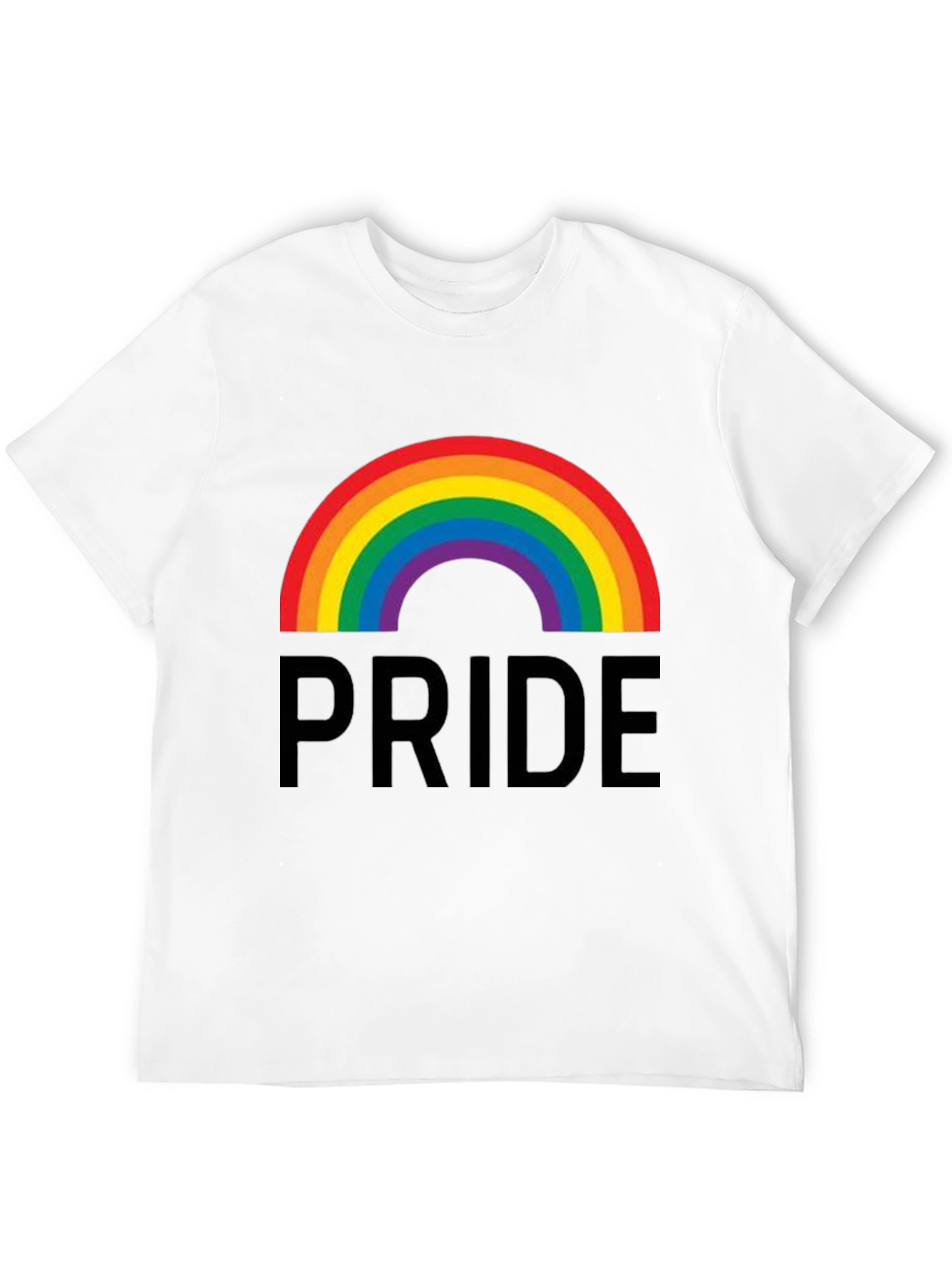 Pride Rainbow Graphic Tee - Black Cotton Casual Shirt