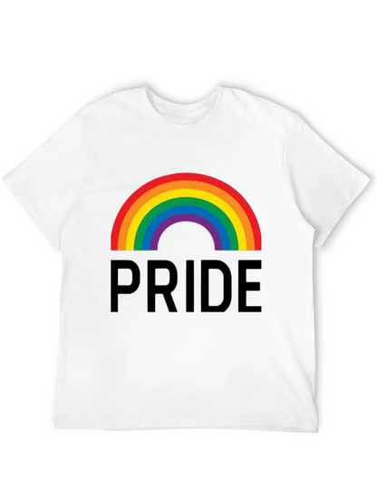 Pride Rainbow Graphic Tee - Black Cotton Casual Shirt