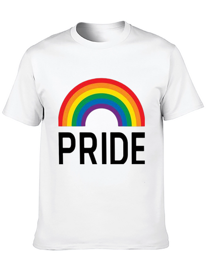 Pride Rainbow Graphic Tee - Black Cotton Casual Shirt