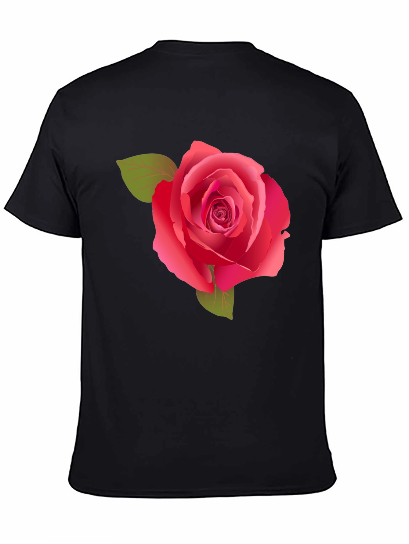 Rose Graphic Tee - Stylish Black Cotton Shirt