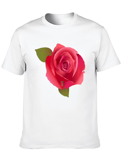Rose Graphic Tee - Stylish Black Cotton Shirt