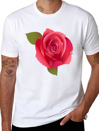 Rose Graphic Tee - Stylish Black Cotton Shirt