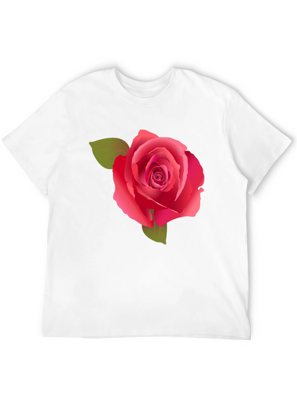 Rose Graphic Tee - Stylish Black Cotton Shirt