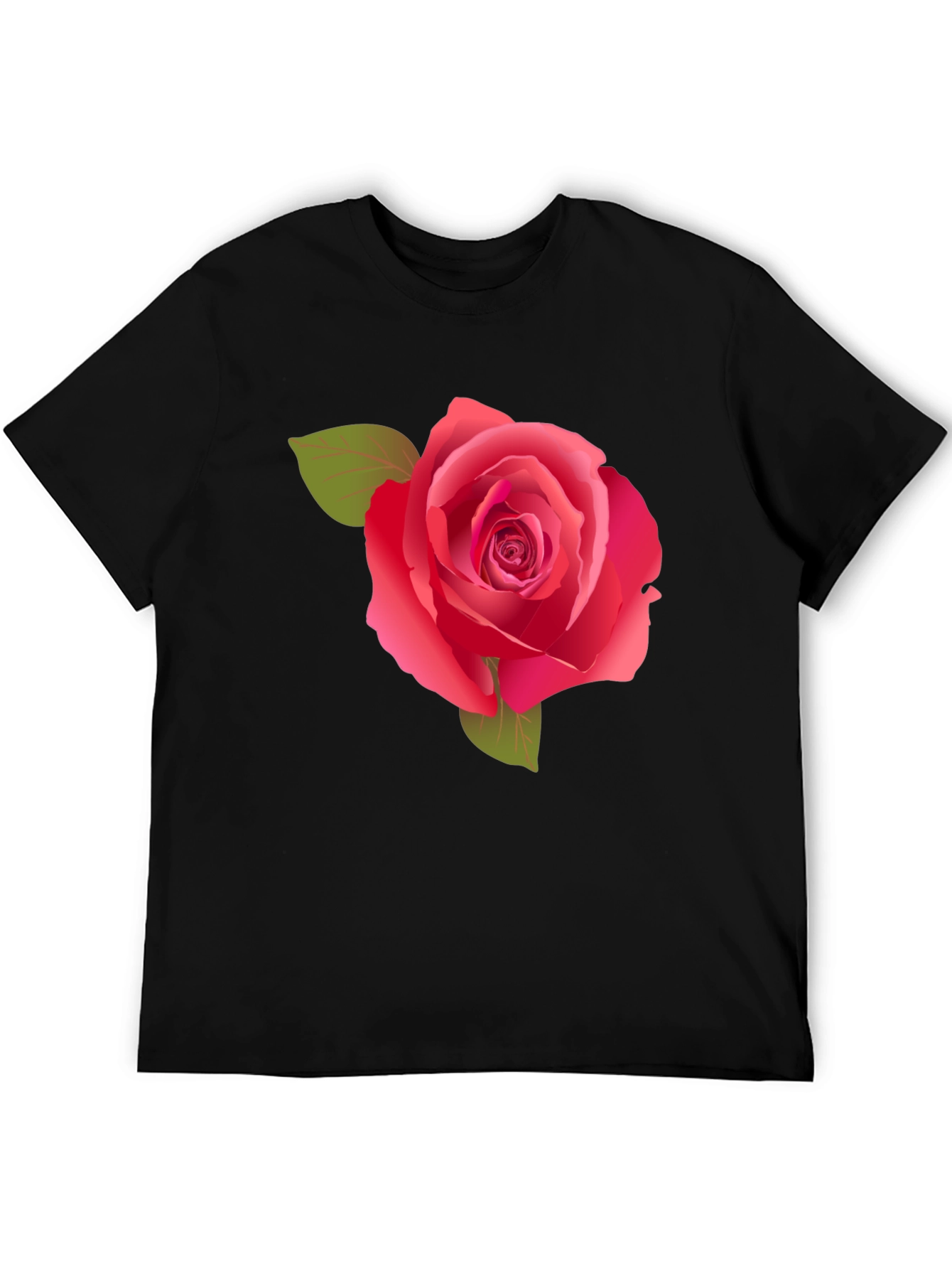 Rose Graphic Tee - Stylish Black Cotton Shirt