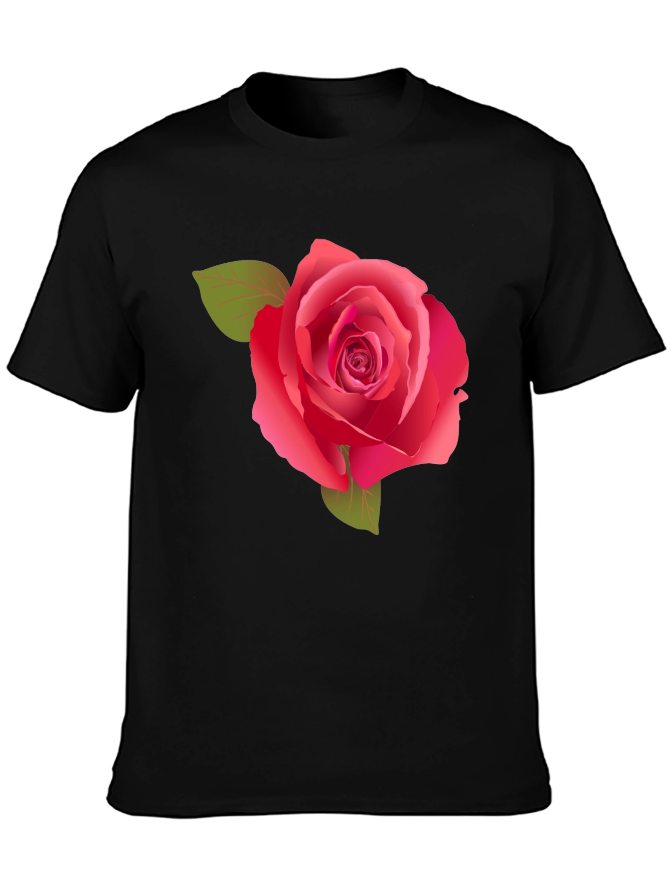 Rose Graphic Tee - Stylish Black Cotton Shirt