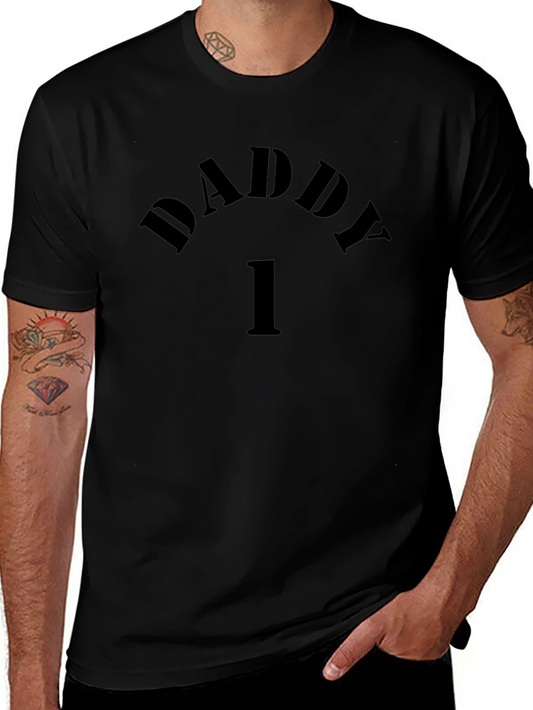 Daddy Number One Black Graphic Tee