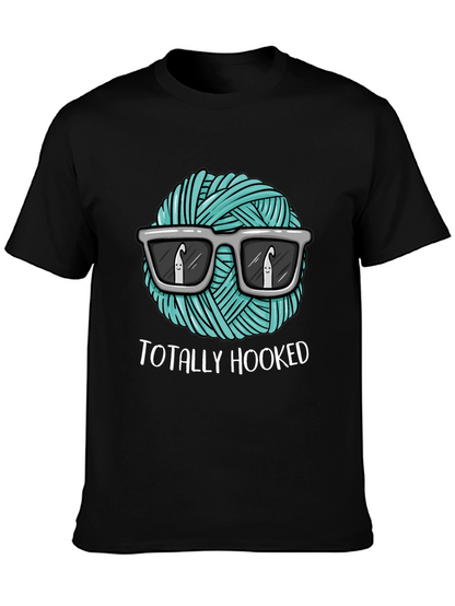 Totally Hooked T-Shirt - Crochet Yarn with Sunglasses