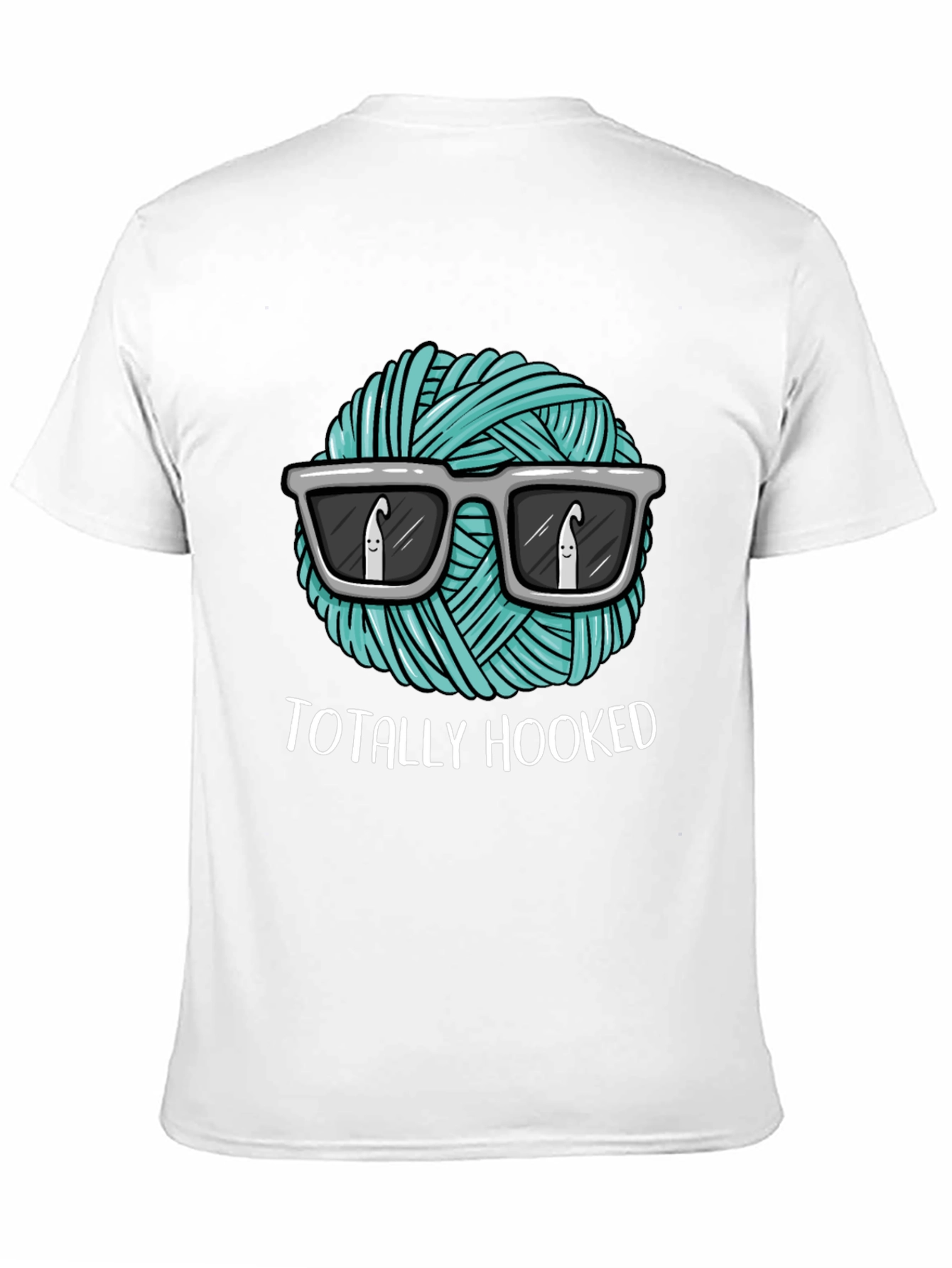 Totally Hooked T-Shirt - Crochet Yarn with Sunglasses