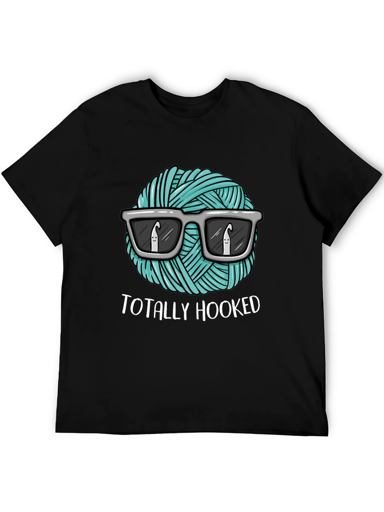 Totally Hooked T-Shirt - Crochet Yarn with Sunglasses