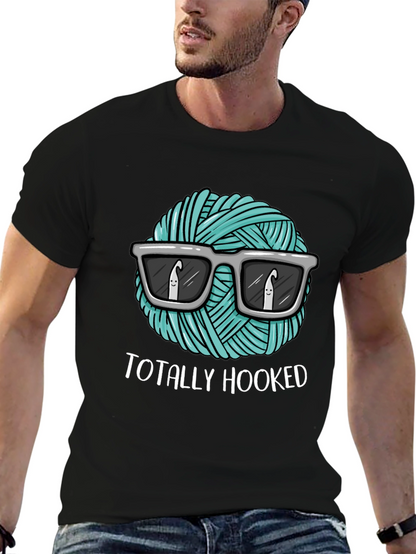 Totally Hooked T-Shirt - Crochet Yarn with Sunglasses