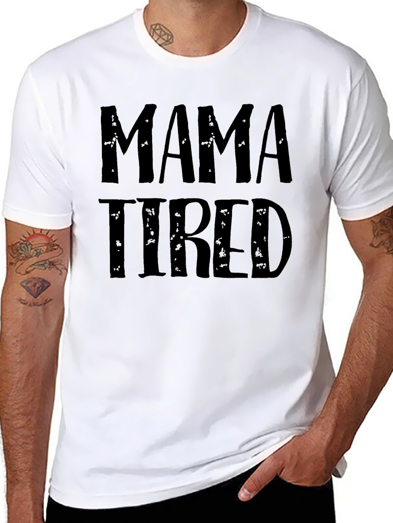 Mama Tired Graphic Tee - Black