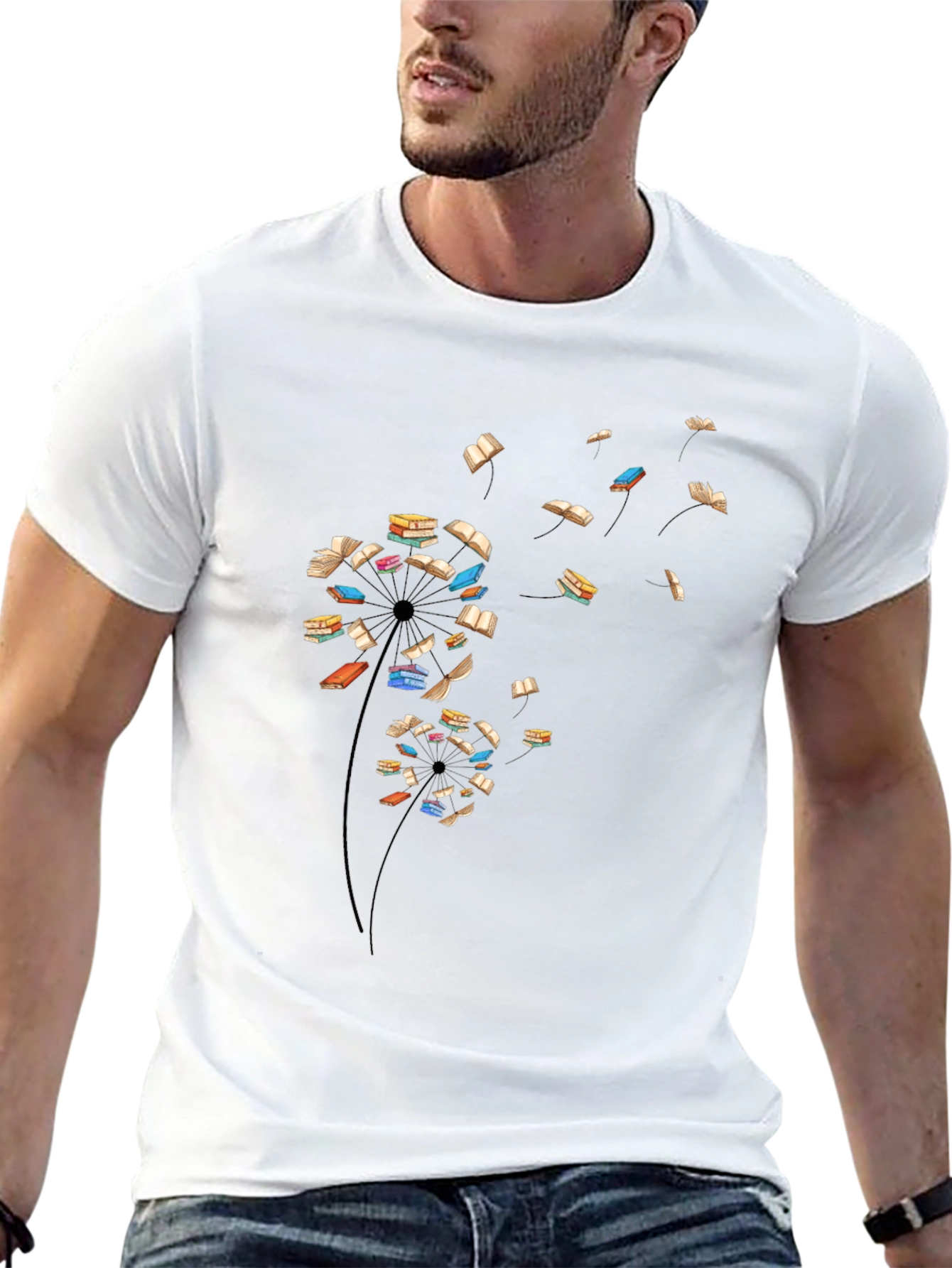 Book Dandelion T-Shirt - Literary Black Tee