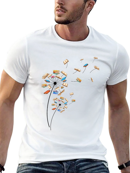 Book Dandelion T-Shirt - Literary Black Tee