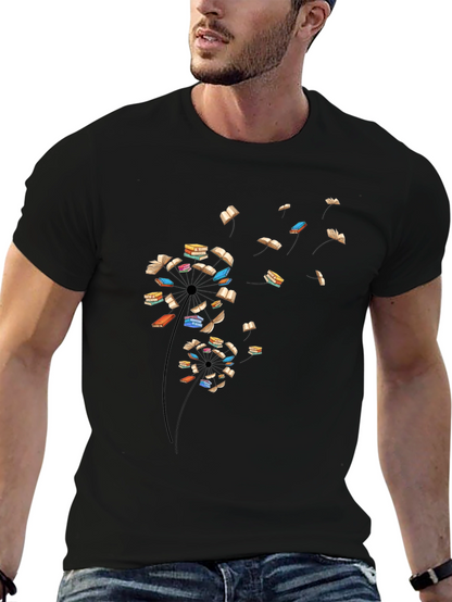 Book Dandelion T-Shirt - Literary Black Tee