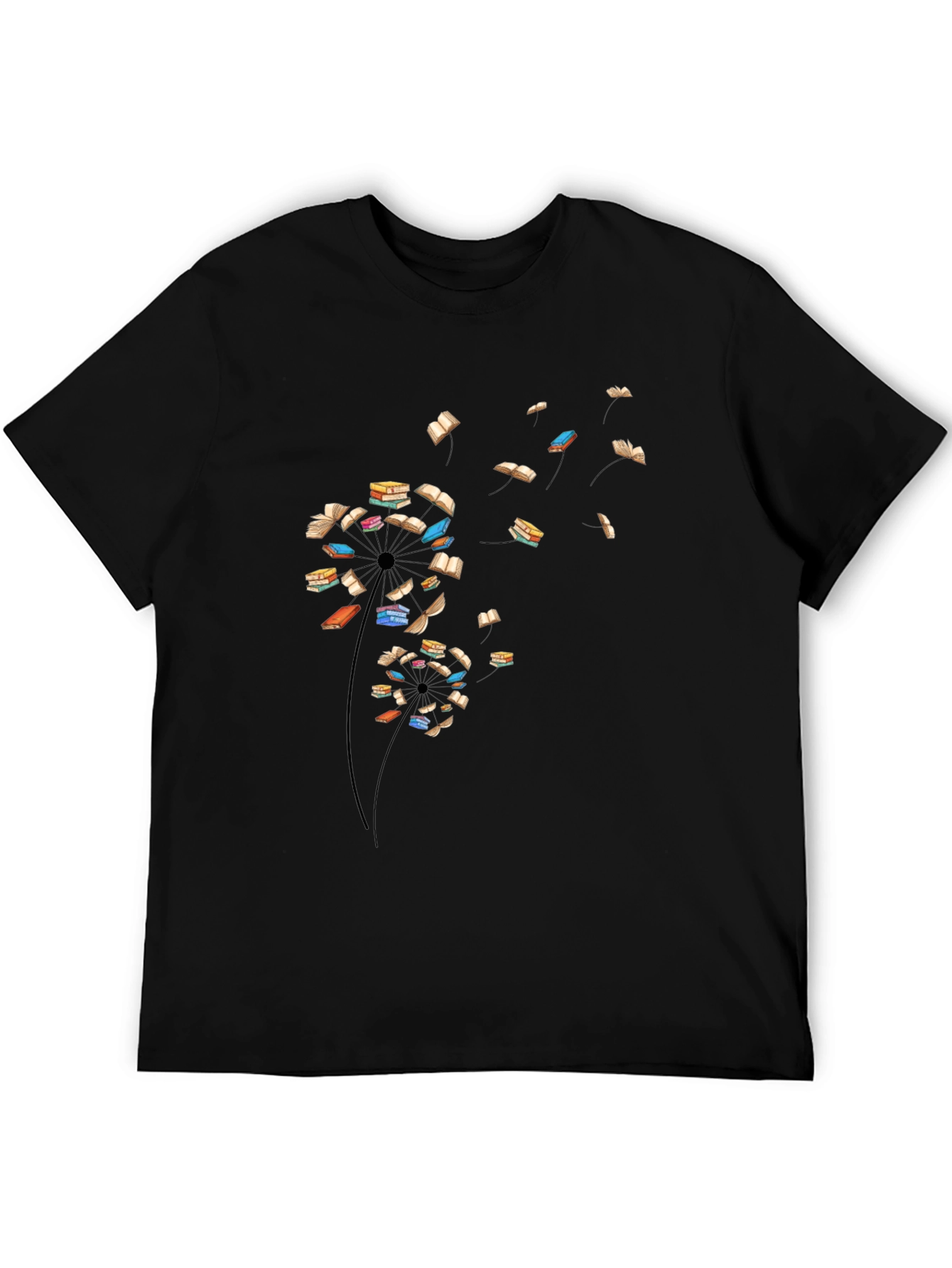 Book Dandelion T-Shirt - Literary Black Tee
