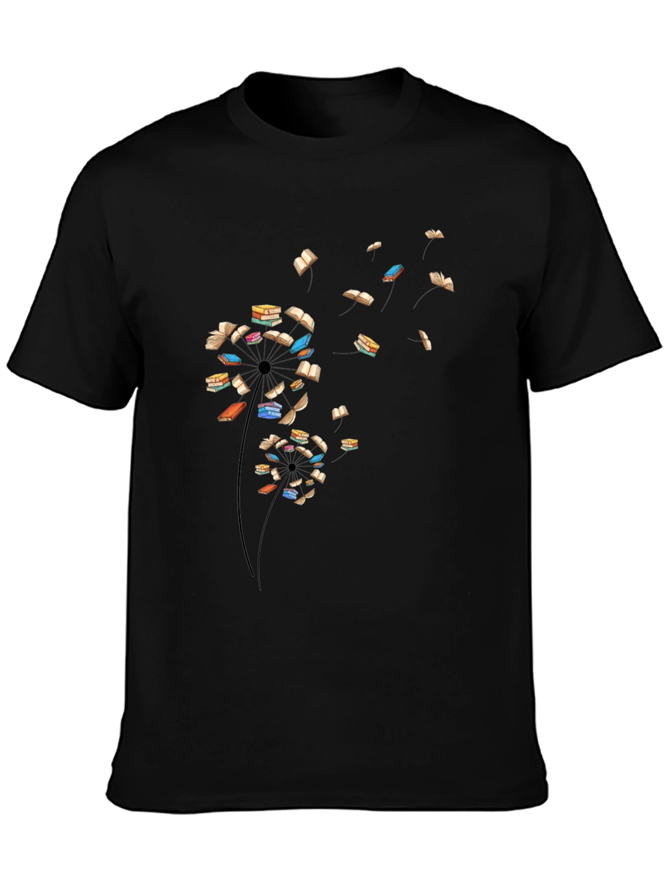 Book Dandelion T-Shirt - Literary Black Tee