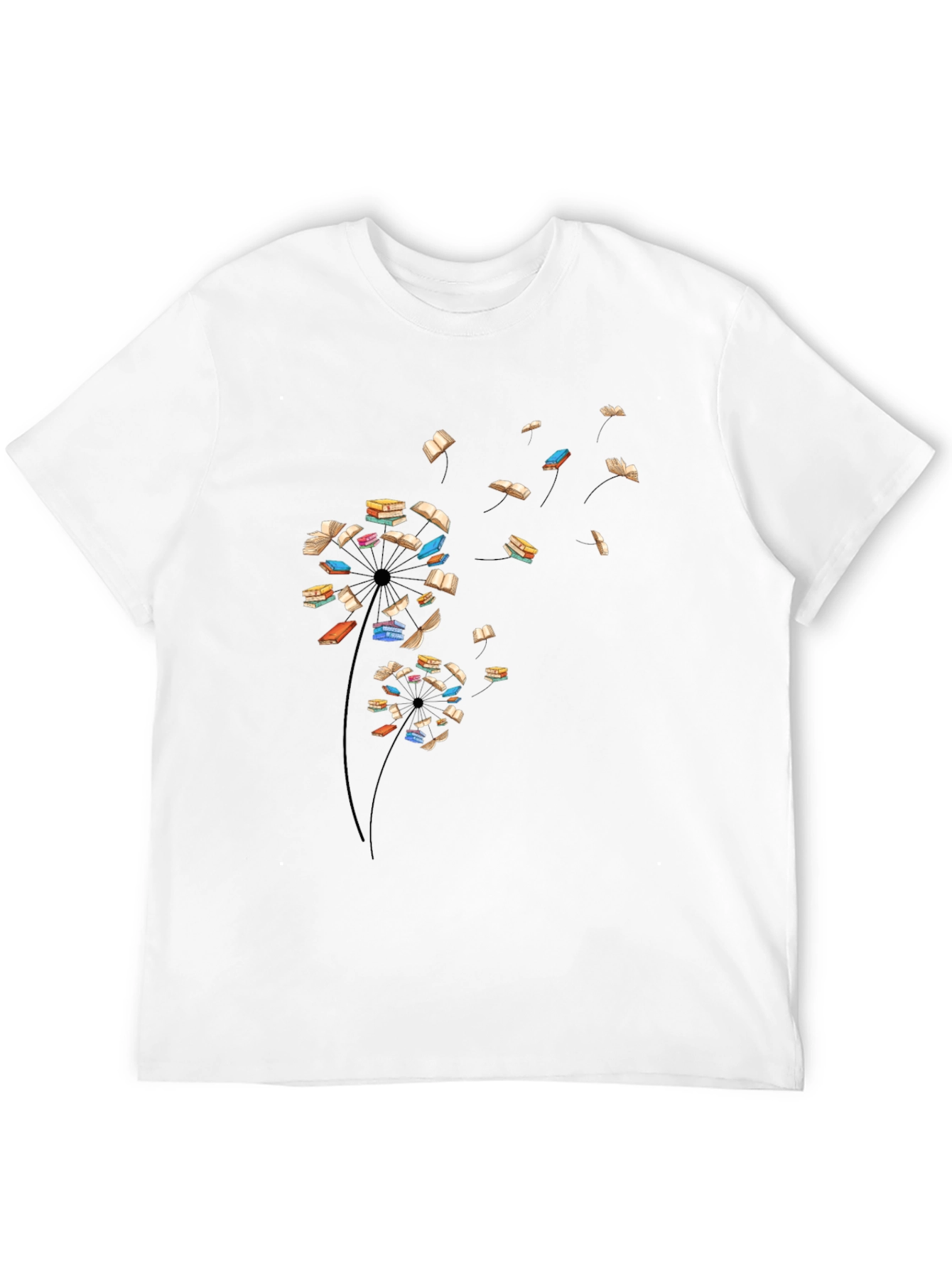 Book Dandelion T-Shirt - Literary Black Tee