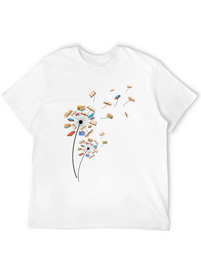 Book Dandelion T-Shirt - Literary Black Tee